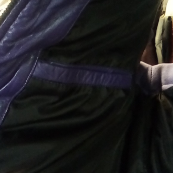 Vintage Hudson Outerwear Purple Real leather button vest polyester inside old - Picture 4 of 10